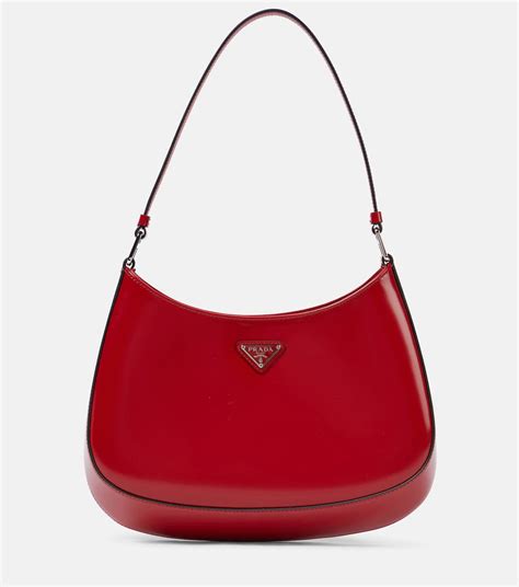 prada red bag cleo|brushed leather shoulder bag Prada.